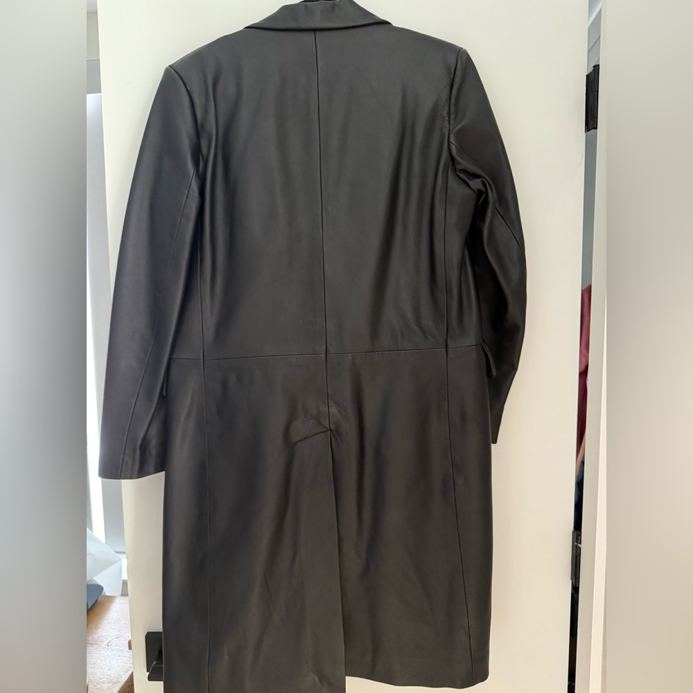 Women’s Vintage 1960s-1970s Burberry Leather Trench Coat Made In England Size 12 - Picture 2 of 8